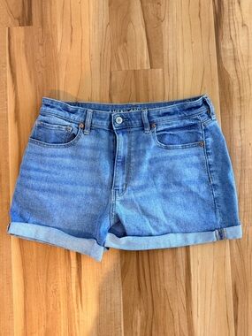 American Eagle Outfitters Light Blue Denim Roll-Cuff Shorts